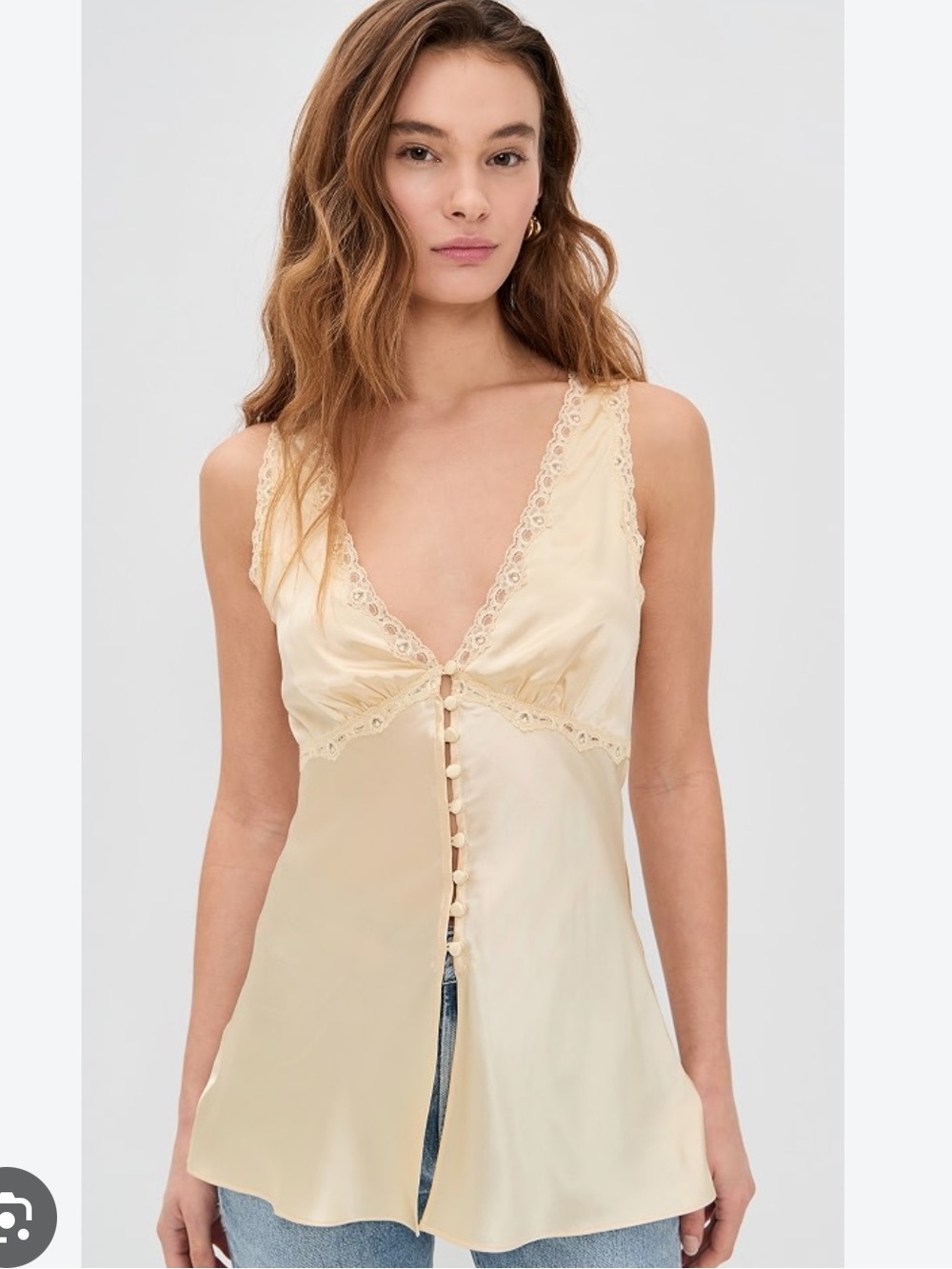 Reformation Addie Silk Camisole - butter yellow